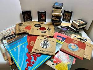 Assorted Vinyl Records & 8-tracks Mixed Lot