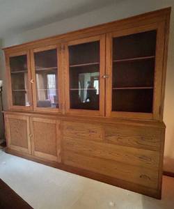 Large Oak Hutch  Buffet Cabinet