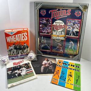 Minnesota Twins World Series Memorabilia Mixed Lot including 1965 Twins  Dodgers Program