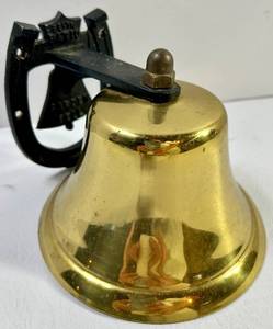 Brass Bell With Black Wall Mount