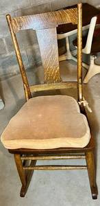 Vintage Wooden Rocking Chair With Cushion