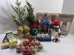 Holiday Decor Mixed Lot - Candles, Ornaments & Figurines