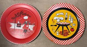 Vintage Barbecue Serving Trays (Set of 2)