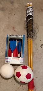 Kent Lawn Darts & Volleyball Net & Balls Mixed Lot