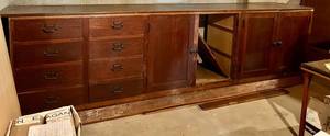 Antique  Vintage Wooden Store Counter Cabinet