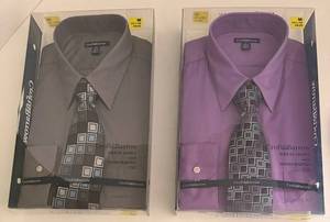 Croft & Barrow Dress Shirt & Tie Set (Lot of 2)