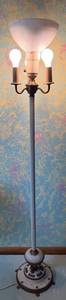 Decorative Floor Lamp With Glass Shade & Dual Bulbs