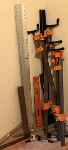 Mixed Lot Bar Clamps, Levels & Squares