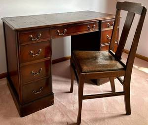 Wood Writing Desk & Chair Set