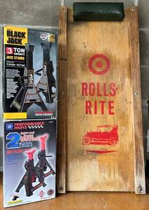 Rolls-Rite Creeper & Torin Black Jack & Gm Performance Parts Jack Stands Mixed Lot