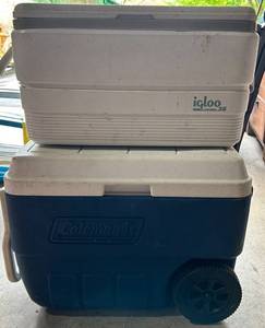 Igloo Legend 36 & Coleman Rolling Cooler Mixed Lot