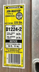 Werner D1224-2 Extension Ladders (Lot of 2)