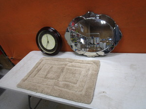 Bath Mat, Clock, Mirror