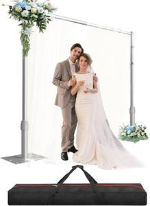 $160 Pipe and Drape Backdrop Kit, 10ft x 10ft Heavy-Duty Backdrop, Adjustable Metal Base