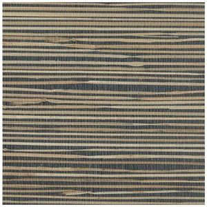$136 York Wallcoverings NZ0786 Grasscloth Wallpaper by River Grass, Black, Cream, Beige, Khaki, Tan