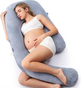 Momcozy Dreamlign U Pro Maternity Pillow with Adjustable Leg Pillow, Removable Cover, 50-72 Inch