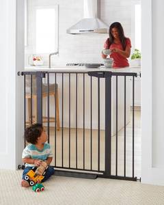 Cumbor 36 Extra Tall Baby Gate for Dogs & Kids, 29.7-46 Width, 2-Way Door, Auto-Close, Black