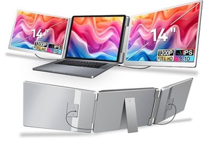 $227 WEU Laptop Screen Extender, 14 1200P FHD Triple Monitor, 205  Rotate, USB-CHDMIUSB-A