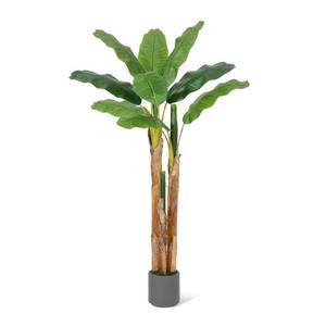 Garvee 6ft Artificial Banana Tree with Grey Planter and 11 Faux Leaves - Home & Office Decor