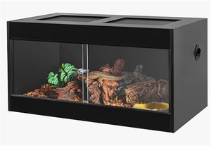 Reptile Terrarium Tank 28 Gal Front-Opening Cage with Metal Mesh, Lockable Dragon Enclosure