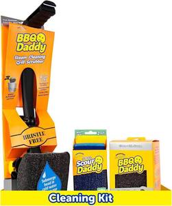 Scrub Daddy BBQ Daddy Grill Cleaner Kit - Bristle-Free Brush  Refill  2 Scour Sponges (4Count)