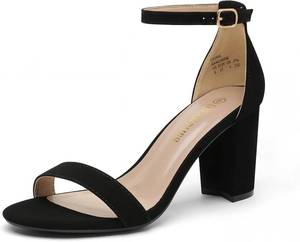 DREAM PAIRS Womens Chunk Low Heel Pump Sandals 8.5