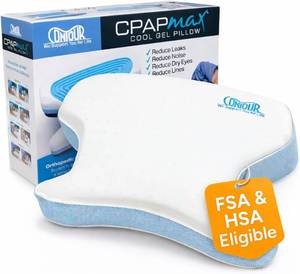 Contour CPAPMax Cooling Gel Pillow for Side, Back & Stomach Sleepers with Adjustable Memory Foam