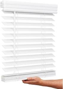 Lotus & Windoware Cordless 2-In Faux Wood Blind, 39 x 60 in Bright White