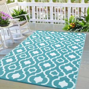 Garvee 9x12 Outdoor Waterproof Rug, Reversible BlueWhite Straw Carpet for Patio & RV