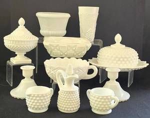 K - Vintage Milk Glass Assortment Mixed Lot
