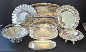 K - Vintage Silver Plated Serving Pieces Mixed Lot