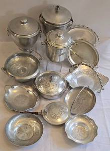 K - Vintage Aluminum Serving Pieces Mixed Lot (Lot of 11)