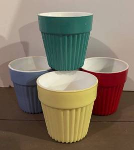 BS - Four Vintage Hazel Atlas Platonite Planters