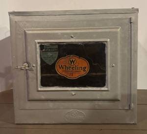BS - Vintage Wheeling Metal Stove Burner Top Oven