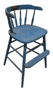 BS - Vintage Blue Wooden Stool