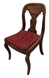 BS - Vintage Antique Flame Mahogany Dining Side Chair