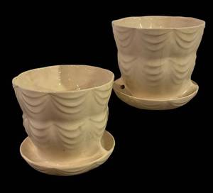 BS - Two Vintage McCoy Draped Planter Pots