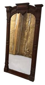 BS - Vintage Ornate Carved Wood Wall Mirror