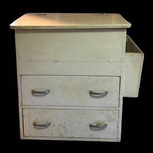 LL - Vintage Cabinet with Drawers & Side Bin
