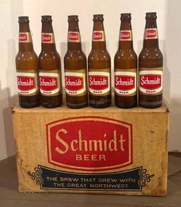 BS - Vintage Schmidt Beer Bottles with Case