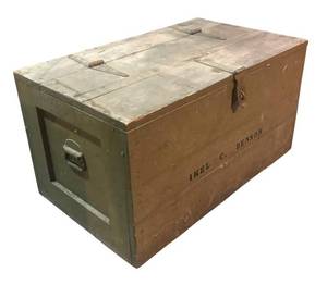 LL - Vintage Wood Military Footlocker