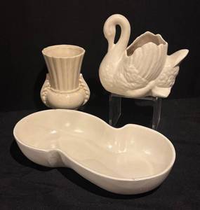 BS - Vintage Pottery Swan Planter, Vase & Dish by Haeger and More