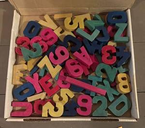 BS - Wood Alphabet Letters & Numerals in Original Box