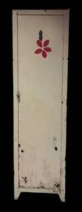 LL - Vintage Painted Metal Storage Cabinet