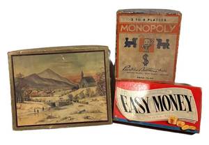 BS - Vintage Monopoly, Easy Money & Wooden Puzzle