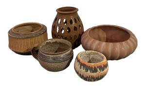 BS - Assorted Vintage Pottery Items including Planters
