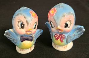 LR - Lefton Bluebird Salt & Pepper Shaker Pair - Vintage 1950s #282 Made in Japan
