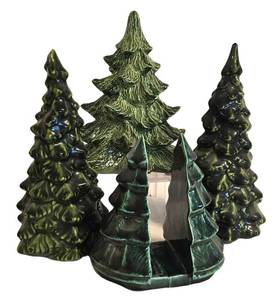 LR - Decorative Ceramic Christmas Trees with Napkin Holder