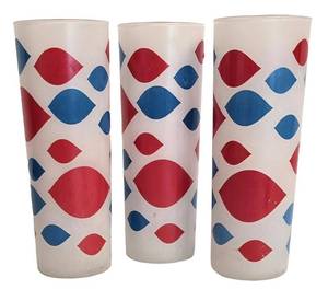 LR - Vintage Dairy Queen Frosted Tom Collins Glasses (Lot of 3)
