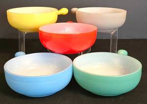 LR - GlasBake Vintage Soup Mugs - 5-Inch Diameter (Lot of 5)